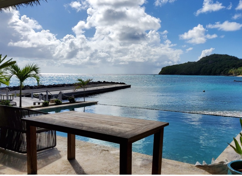 Retreat deck overlooking the ocean